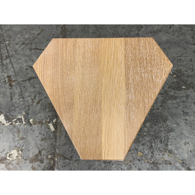 Custom Design White Cerused Oak Wood Plinth | Chairish