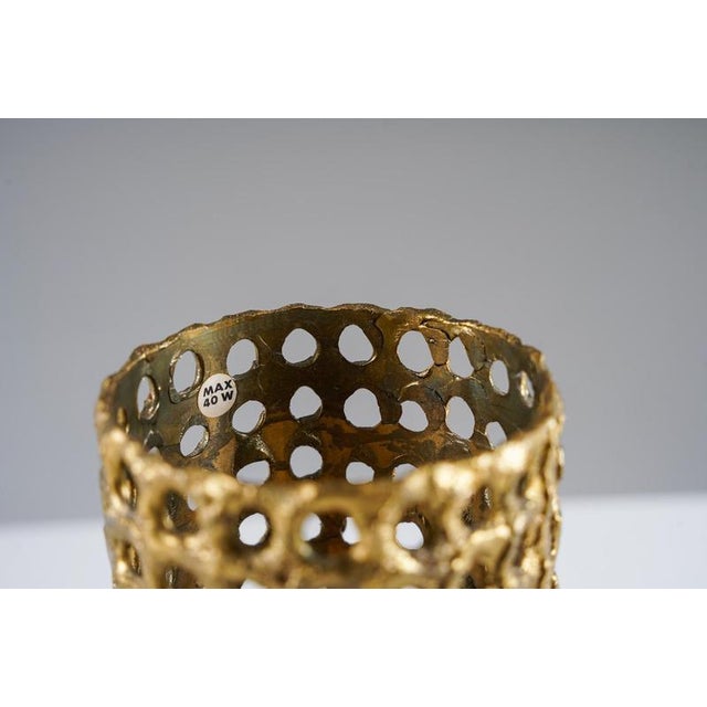 Gold Mid-Century Swedish Table Lamp attributed to Pierre Forsell for Skultuna, 1960s For Sale - Image 8 of 14