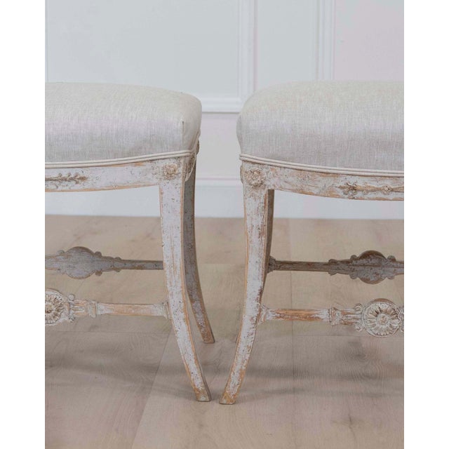 Pair of Swedish 19th Century Gustavian Stools For Sale - Image 4 of 9