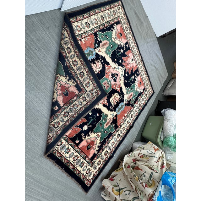 6ft 8in × 8ft Heriz Floral Medallion Area Rug For Sale - Image 12 of 12