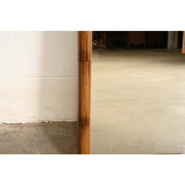 Brown Thomasville Hollywood Regency Faux Bamboo Framed Wall Mirror, Circa 1960s For Sale - Image 8 of 11
