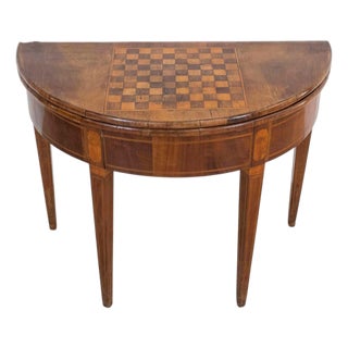 Early 19th Century Walnut Half-Moon Game Table For Sale