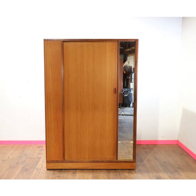 Mid-Century Modern 1960s Mid Century Modern Vintage Teak Armoire Wardrobe in the Style of Austisuite For Sale - Image 3 of 7