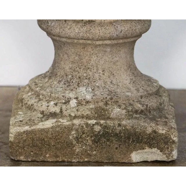 Stone English Garden Stone Urn Vase or Planter Pot in the Classical Style For Sale - Image 7 of 13