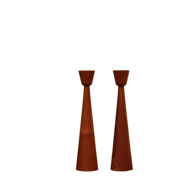 Teak Candleholders by Laurids Lønborg for Lønborg, 1960s, Set of 2 For Sale - Image 6 of 6