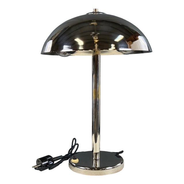 Art Deco Chrome Table Lamp, 1930s For Sale