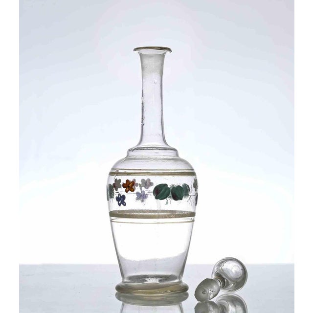 Vintage Italian Glass Jug with Decorative Design, 1970s For Sale - Image 4 of 5