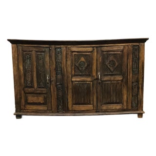 Vintage Hacienda Style Mesquite Sideboard For Sale