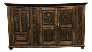 Vintage Hacienda Style Mesquite Sideboard