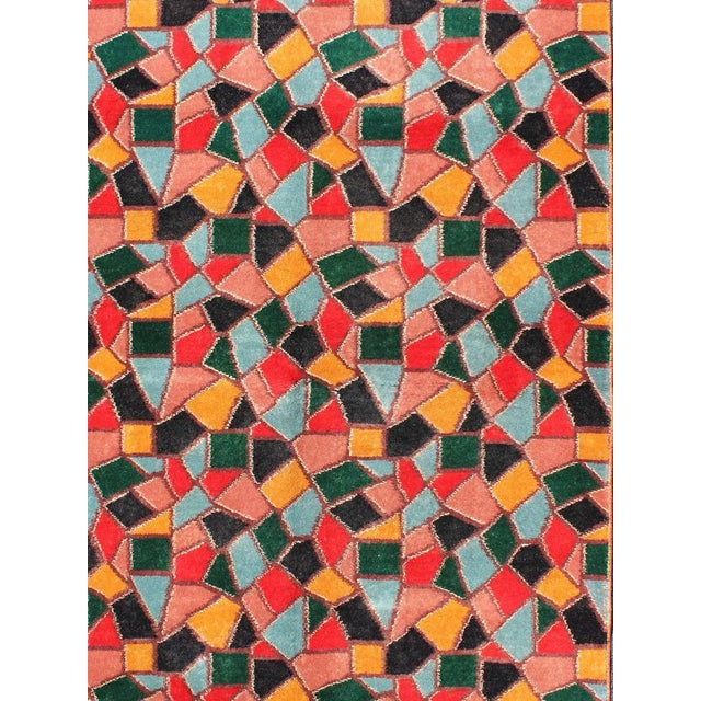 Mid-Century Modern Design Rug inspired by Stained glass & Unique Complexion Measures: 4' x 6'8. Mid-Century Modern Design...