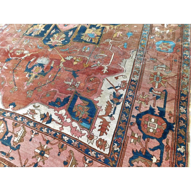 Antique Persian Serapi Rug. 13'6"x 9'6" For Sale - Image 14 of 18