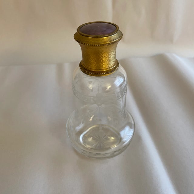 Late 19th Century Antique Late 19th Century Guilloche Etched Perfume Bottle For Sale - Image 5 of 5
