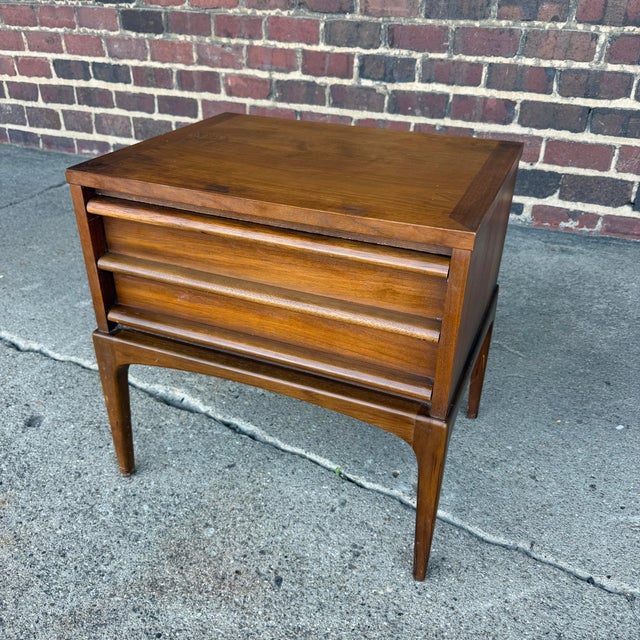 Mid-Century Modern Lane Rhythm Walnut Nightstand For Sale - Image 3 of 12