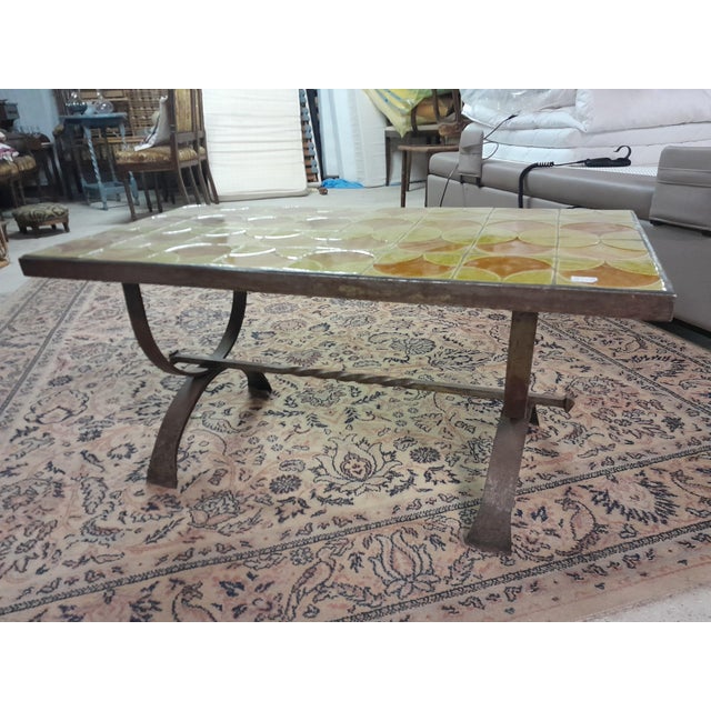 Large Mid-Century Geometric Ceramic Tile Coffee Table, 1970s For Sale - Image 3 of 9