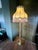 Mid-Century Neoclassical Brass Floor Lamp with Lion's Feet and Leather Shade, 1950s-1960s, in Very Good conditions....