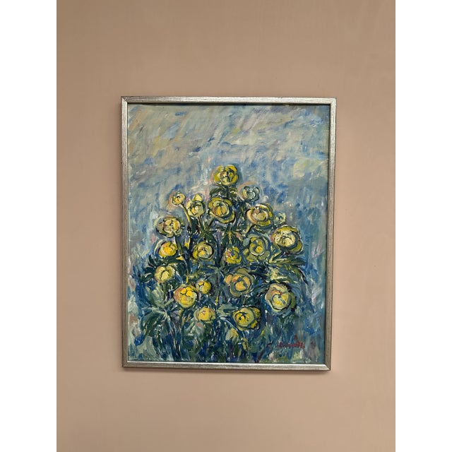 S. Koskinen, Flower, 1978, Oil on Canvas, Framed, in Very Good conditions. Designed 1970 to 1979 This piece has an...