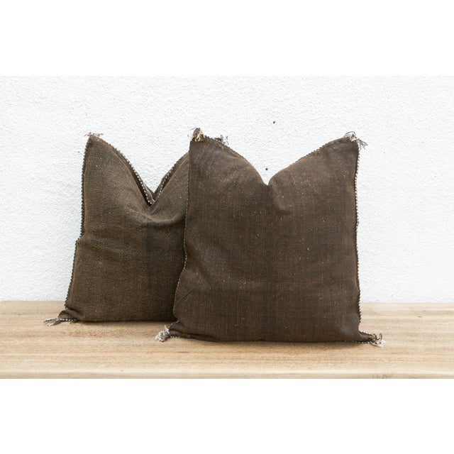 Textile Pair of Oasis Dusk Large Silk Rug Pillows For Sale - Image 7 of 8