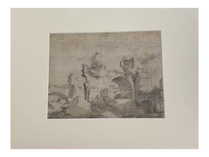 Roman Ruins, Pencil On Cardboard, 18th Century