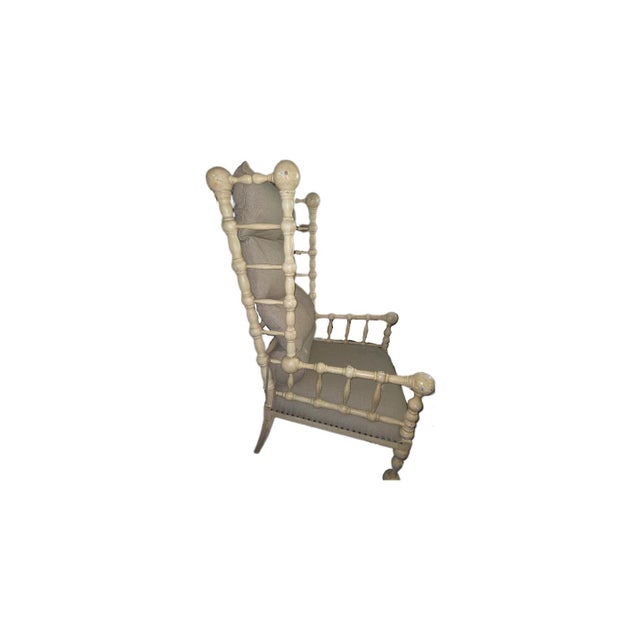 Pair of High-Back BobbinSpindle Accent Chairs For Sale - Image 4 of 4