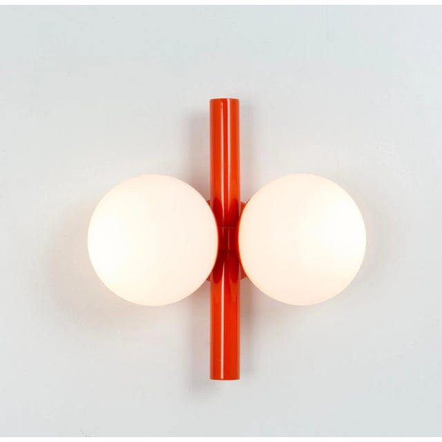 Mid-Century Orbital Wall Light in Orange attributed to Kaiser, Germany, 1970s For Sale - Image 9 of 11