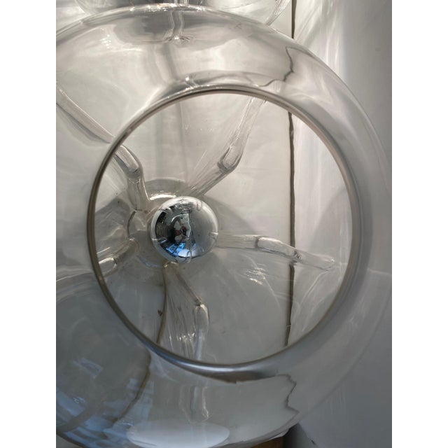 Clear Glass Membrane Lamps attributed to Toni Zuccheri for Veart, Murano, 1960s, Set of 2 For Sale - Image 3 of 15