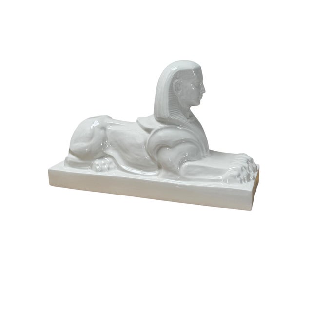 Ceramic Sculpture of a Sphinx by Charles Vos for De Spinx Maastricht, 1920s For Sale - Image 10 of 14