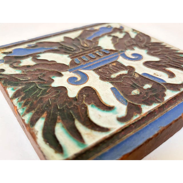 Antique Spanish Triana Tile, Seville Spain Mudejar Grotesque Motif For Sale - Image 11 of 11