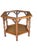 Baker Furniture Company Vintage 1970s Faux Bamboo Hexagonal Side Table – Hollywood Regency Chinoiserie Glass Top & Cane Shelf For Sale - Image 4 of 6