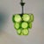 Pair of Mid-Century Modern Style Small Green Murano Glass Disk Chandeliers For Sale - Image 4 of 10