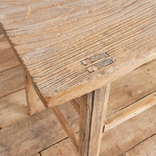 Rustic Antique Rustic Elm Console Table For Sale - Image 3 of 8