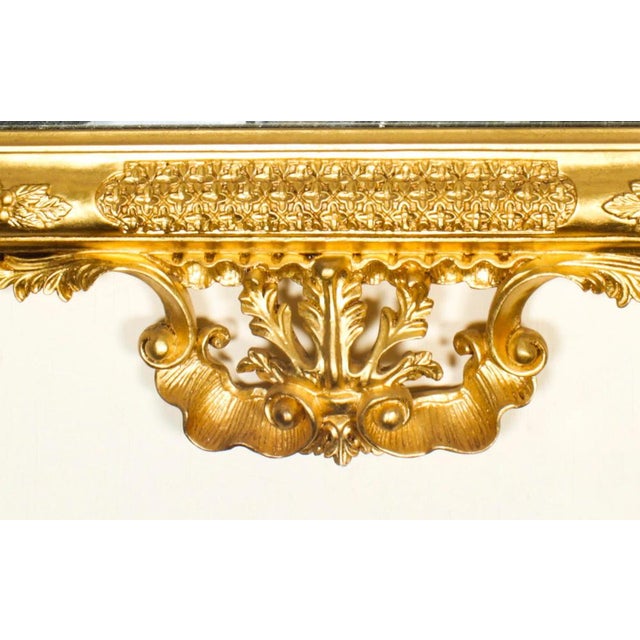 Vintage Monumental Italian Rococo Giltwood Decorative Mirror For Sale - Image 6 of 8