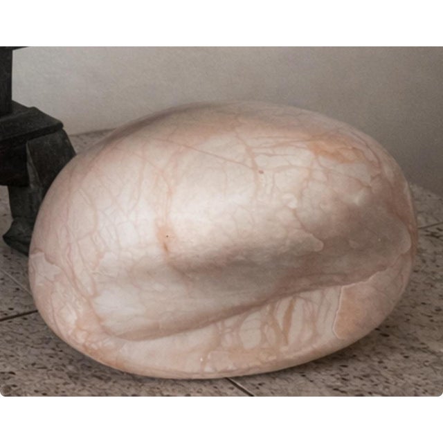Contemporary Late 20th Century Attributed to Marc Leblanc Monumental Alabaster Pebble Sculpture, Organic Modern For Sale - Image 3 of 12