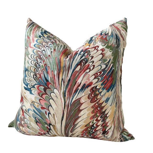 Lee Jofa "Taplow"in Spice and Leaf Down-Filled Lumbar Pillow 12" x 24" - Single For Sale