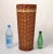 Wood 1990 Natural Hand Woven Fibers Cane Bamboo Wood Umbrella Stand Floor Vase For Sale - Image 7 of 12