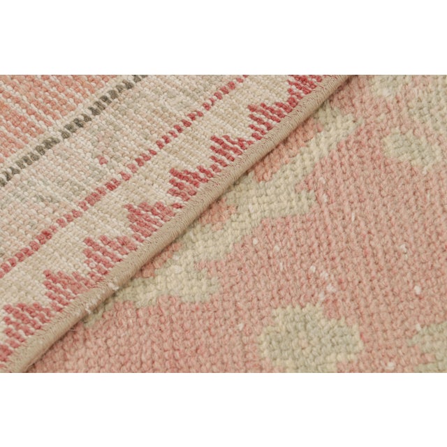 Textile Vintage Oushak Style Runner Rug in Pink With Geometric Patterns From Rug & Kilim For Sale - Image 7 of 7