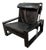 Brutalist Black Leather Armchair with Black Wooden and Metal Chrome Frame by Sonja Wasseur, Netherlands, 1970s For Sale