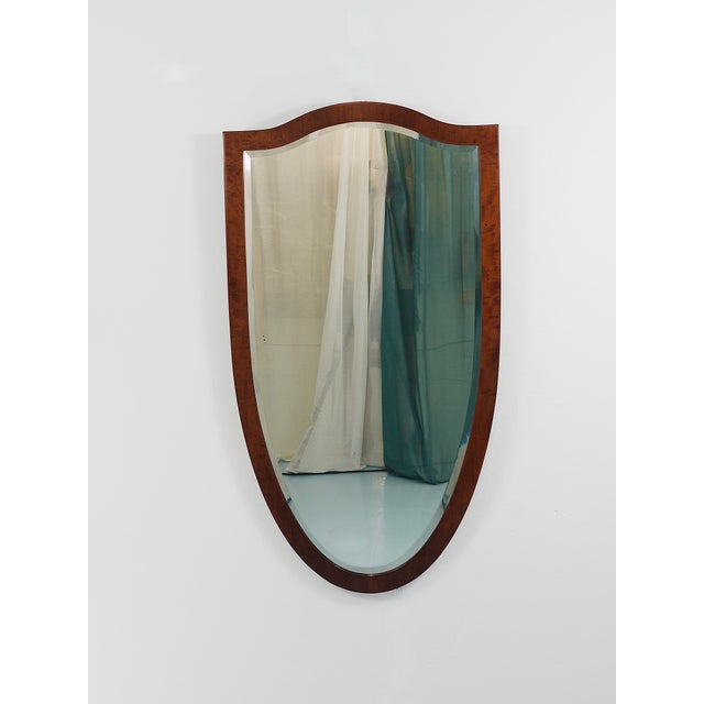 Large Antique Biedermeier Pearwood Shield Wall Mirror, Vienna, 1820s For Sale - Image 11 of 18