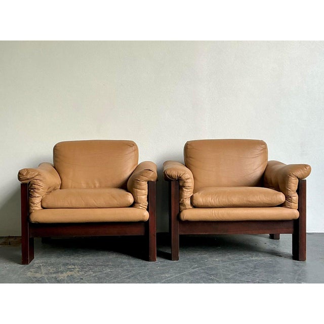 Mid-Century Modern Vintage Boho Milo Baughman for Thayer Coggin Case Lounge Chairs - A Pair For Sale - Image 3 of 9