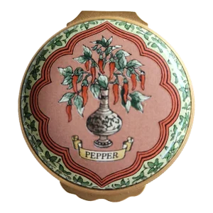 Variety Is the Spice of Life 1980's Enamel Box by Halcyon Days of England