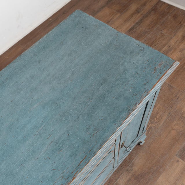 Swedish 19th Century Blue Painted Small Sideboard Console For Sale - Image 6 of 16