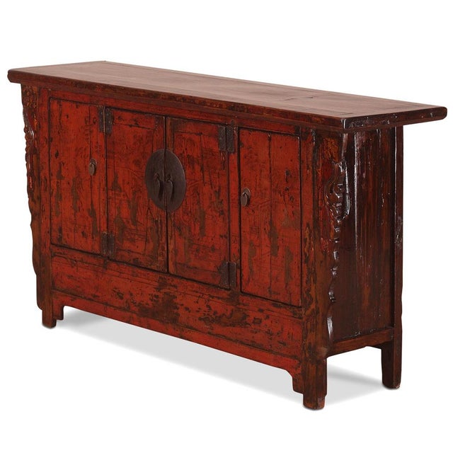 1920s Red Painted Gansu Sideboard For Sale - Image 5 of 8