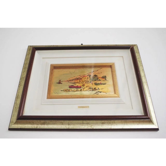 Gold Italian Framed Gold Leaf Pictures by R. Pighetti, 1970s, Set of 2 For Sale - Image 8 of 18