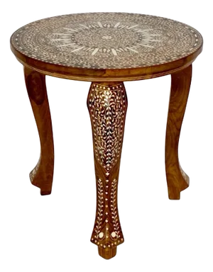 Indian Bone Inlay Round Table