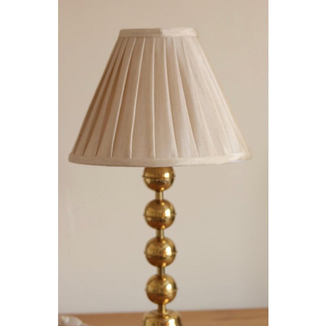 Vintage Swedish Brass Bobbin Table Lamp from Aneta, Set of 2 For Sale - Image 4 of 18