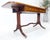 Traditional Yew Wood Drop Leaves Two Drawers Low Profile Brass Feet Desk Console Table MINT For Sale - Image 3 of 18