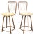 Mid Century Modern Bar Stools Set 2 Brown Swivel Wood American Vintage Tan MCM For Sale