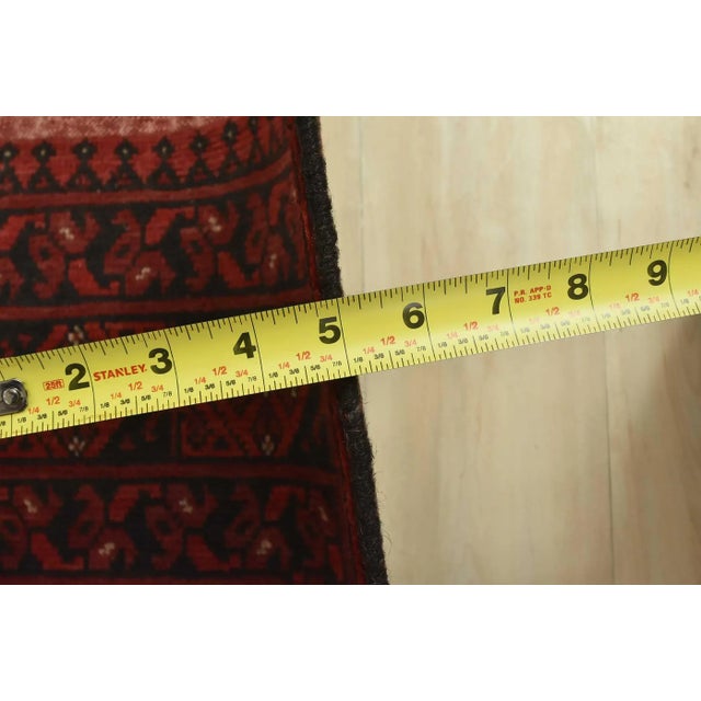 Turkmen Rug 9’11” X 12’10” Red Wool Vintage Tribal Hand-Knotted Carpet For Sale - Image 12 of 14