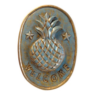 Pineapple Welcome Wall Plaque For Sale