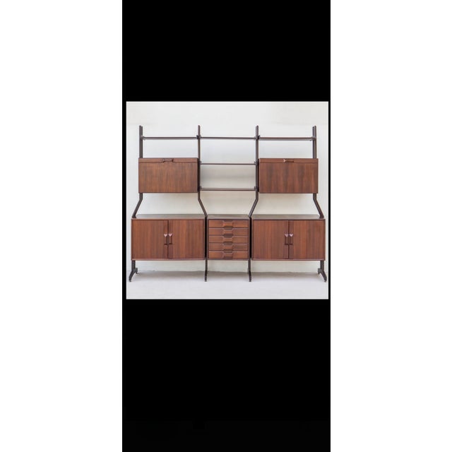 Brown Vintage Italian Bookcase in Brass and Pagwood, 1960s For Sale - Image 8 of 8