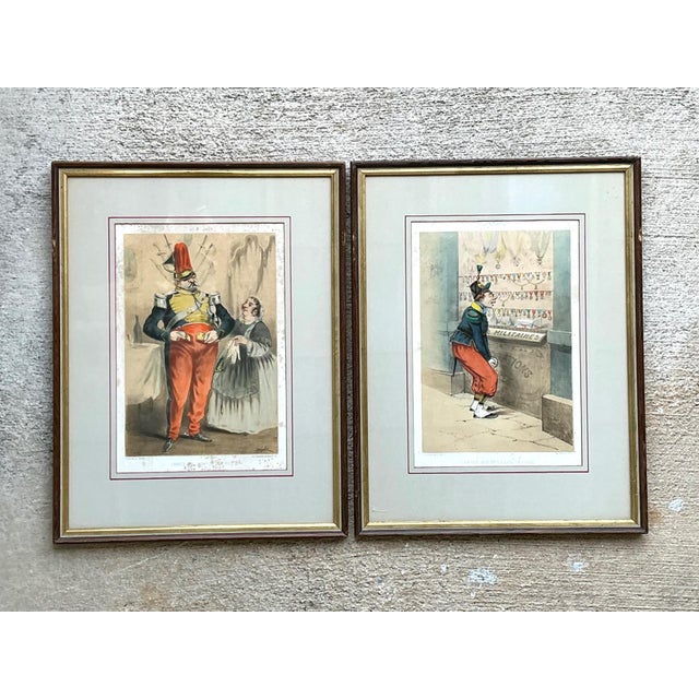 Antique Framed Military Caricature Prints - Pair For Sale - Image 11 of 13